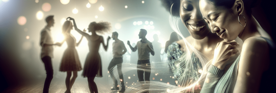 Menschen tanzen und stehen zusammen in einem Club